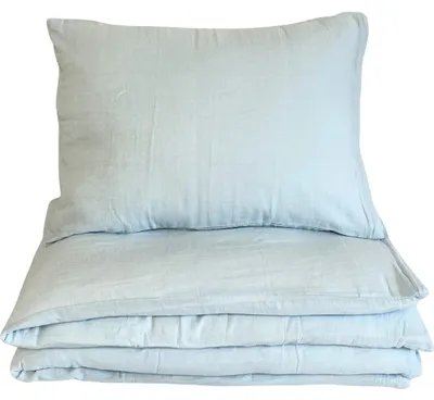 Obrázok produktu pre Modré mušelínové posteľné prádlo pre detské postieľky 100x135, 45x60 cm
