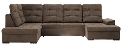 Produktbild von MKS MEBLE Ecksofa Wohnlandschaft U-Form, Sofa mit Schlaffunktion, Schlafsofa mit bettkasten, Couch mit Schlaffunktion - Braun Velvet - Madrito U - links