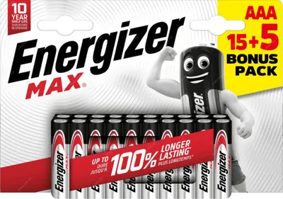 Obrázek produktu pro Baterie Energizer MAX AAA 15 + 5 ks
