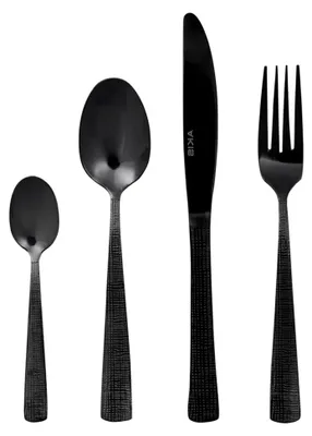 Produktbild von Besteckset für 4 Personen, 16-teiliges Edelstahlbesteck, spülmaschinenfest in Schwarz