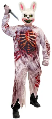 Produktbild von "Zombie Bunny" Kostüm für Herren | Overall und Maske Größe: L