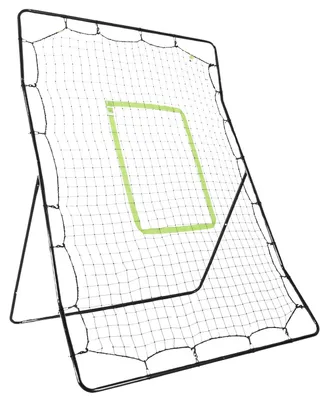 Zdjęcie produktu dla Baseball Rebounder PitchBack, przenośna siatka odbijająca ze strefą uderzenia do baseballu, piłki nożnej, metalu, czarna, 123 x 174 cm