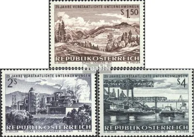 Produktbild von Briefmarken Österreich 1971 Mi 1373-1375 (kompl.Ausg.) postfrisch Verstaatl.Untern.