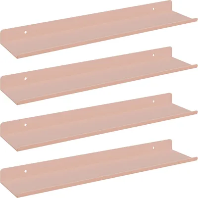 Produktbild von Schwebendes Regal 4 pcs Rosa 40 x 8,5 x 2,5 cm Stahl