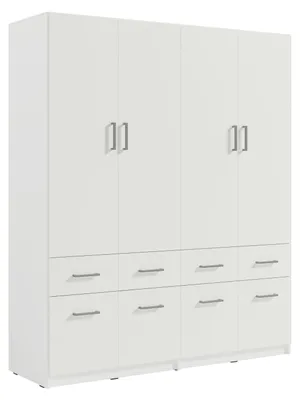 Produktbild von Masseno Drehtürenschrank RYGEN 180,3/197,5/53,3cm 4-türig Weiß