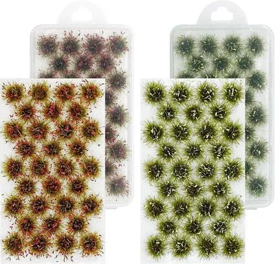 Productafbeelding van Miniatuur Grasclusters voor Modelbouw, Statisch Gras Tufts voor DIY Modelspoor en Landschapsdecoratie (Groen en Rood)