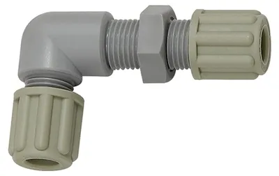 Produktbild von Riegler Winkel-Schottverbindung, M10x1,0, für Schlauch 4/6 mm, SW 14, PA