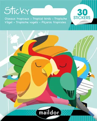 Produktbild von Maildor 10x Sticky, Tropische Vögel, 30 Sticker - Mehrfarbig AE178C