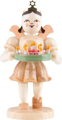 Produktbild von Kurzrockengel mit Festtagskranz, natur (6,6cm) von Blank Kunsthandwerk