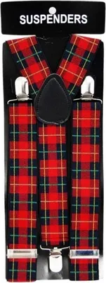 Produktbild von Tartan - Hosenträger schwarz/rot kariert 3,5cm breit