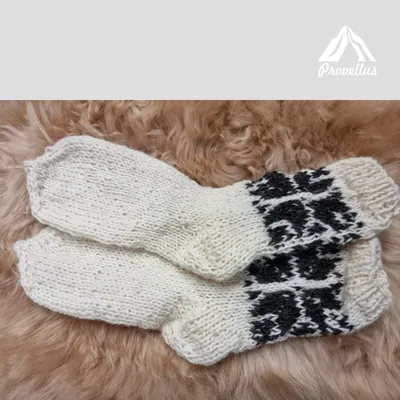 Produktbild von Wollsocken handgestrickt – Stricksocken, 35-42EU Weiß 01