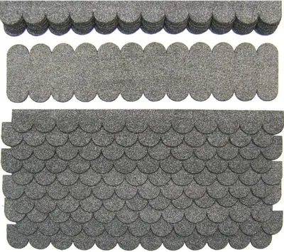Produktbild von 3 Streifen Dachschindeln Rund (41 mm) - First grau
