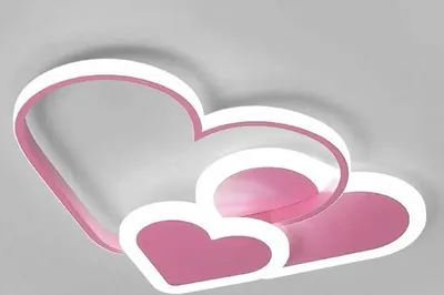 Image de Plafonnier LED en forme de cœur avec télécommande (rose)