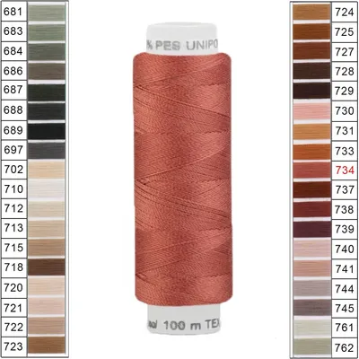 Produktbild von Nähgarn 100m Unipoly 120 Tex14x2 Polyester Nähfaden Nähmaschinengarn Farben 5v6 , Farbe:734