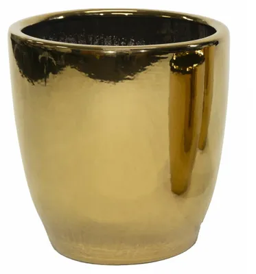 Produktbild von Mega Collections Blumentopf Emperor - rund - gold - D39 x 42 cm