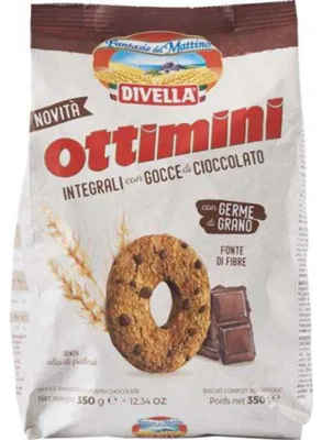 Produktbild von Ottimini Integrali Cioccolato Kekse 350g - Divella
