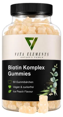 Vita Elements Gummies Complexe Biotine, emballage individuel.