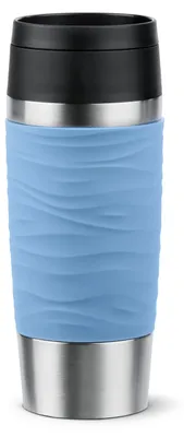 Obrázok produktu pre EMSA Travel Mug Waves, Modrá, Nerezová oceľ, Silikón, Nerezová oceľ, Polypropylén (PP), 36 ml, 8,3 cm, 200 mm
