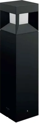 A black outdoor lamp.