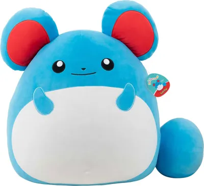 A plush toy of the Pokemon character Marill against a white background.