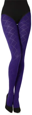 Produktbild von Merry Style Damen blickdichte Strumpfhose mit Muster MS 328 60 DEN (Cobalt, XL (44-48)) .