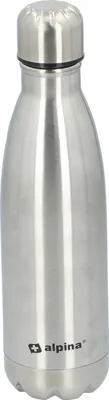 Produktbild von Alpina Isolierte Trinkflasche - Thermosflasche - mit Schraubverschluss - Doppelwandig - 500 ml - Edelstahl