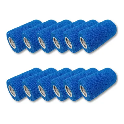 Produktbild von LisaCare selbsthaftende Bandagen 10cmx4,5m - Blau - 12 Rollen Pflaster
