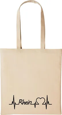 Produktbild von Huuraa Baumwollbeutel Rhein Geschenk Einkaufstasche Natural 10 Liter Baumwolle Rhein Accessoire