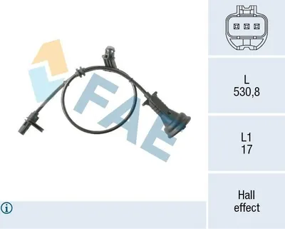 Produktbild von FAE ABS Sensor Raddrehzahl Hinten passend für MERCEDES-BENZ A-Klasse (W169) 78566