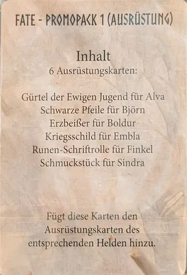 Produktbild von Joekas World Fate: Die Verteidiger von Grimheim Ausrüstung - Promopack 1