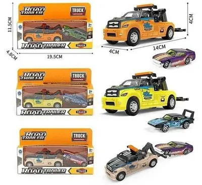 Produktbild von Metall-Schleppwagen mit Auto – MIX – ADAR