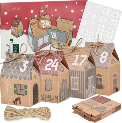 Produktbild von LIVAIA ADVENTSKALENDER ZUM BEFÜLLEN: ADVENTSKALENDER 2022 – - Braun (Haus Motiv)