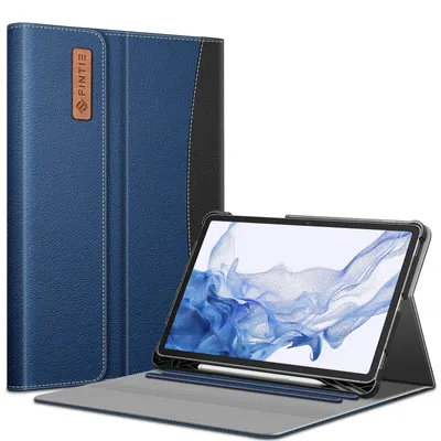 Produktbild von Fintie Hülle für Samsung Galaxy Tab S8 11 Zoll 2022 /S7 11 Zoll 2020, Multi-Winkel Betrachtung Folio Schutzhülle mit S Pen Halter Dokumentschlitze Auto Schlaf/Wach, Marineblau