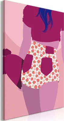 Produktbild von Italienischer Leinwand Leinwandbild - Strawberries Shorts (1 Part) Vertical 80x120 cm Menschen h-A-0144-b-a