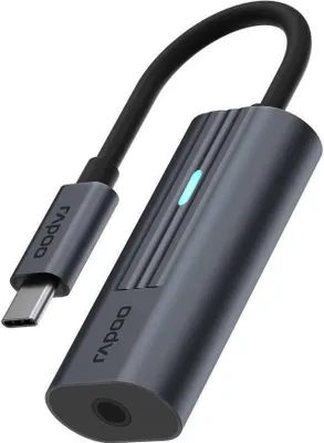 Produktbild von Rapoo USB-C Adapter grau USB-C auf 3,5 mm Audio