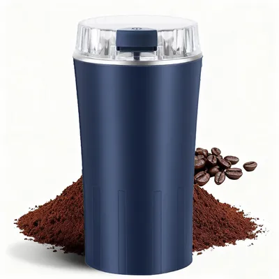 Produktbild von Elektrische Kaffeemühle, 300W leistungsstarke Gewürzmühle, robuste Edelstahlklingen, tragbar, für Bohnen, Gewürze & Nüsse, leise & schnell, Küche