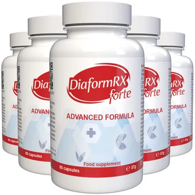 Obrázok produktu pre Diaform RX – 300 kapsúl (5x60) s vysokým obsahom – originálny recept zo Švajčiarska – vegánsky a rastlinný s vitamínmi a minerálmi – balenie po 5 kusoch