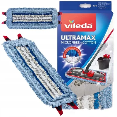 Zdjęcie produktu dla Vileda 4023103139022, Końcówka mopa, Niebieski, Biały, Bawełna, Mikrofibra, Poliamidowy, Poliester, 1 szt.