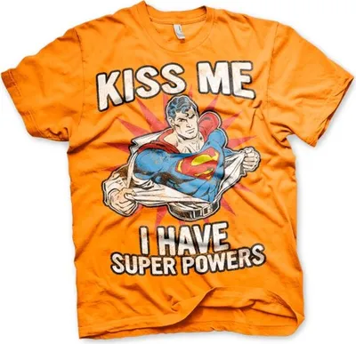 Produktbild von Kiss Me - I Have Super Powers T-Shirt - X-Large - Orange
