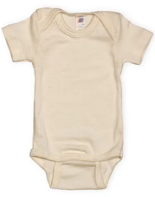 Productafbeelding van Babyromper met korte mouwen, wol-zijde mix, merk Engel Natur, maat 86/92