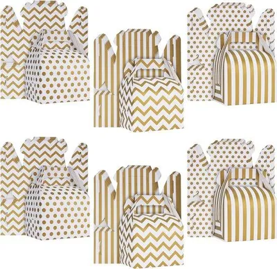 Produktbild von Famanu Geschenkboxen Weiß und Gold - 36 Stück