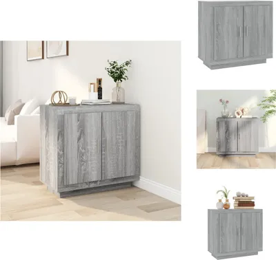Immagine prodotto di vidaXL Credenza Grigio Sonoma 80x40x75 cm Materiale a base di legno - Credenze
