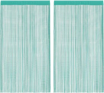Image de vidaXL Rideaux à fils 2 pcs. Turquoise 100x250 cm