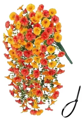 Produktbild von 1/2 Stück künstliche Hänge-Prunkwinde, UV-beständig, Kunstblume, Hochzeitsdekoration, für drinnen und draußen, Garten, Wanddekoration, Kunstblumendekoration H
