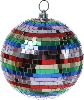 Spiegelkugel 20cm - mehrfarbig Diskokugel Echtglas 10x10mm Spiegel PROFI Serie