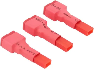 Zdjęcie produktu dla Zestaw 3 adapterów żeńskich T-Plug Deans na JST | Łatwe połączenie do akumulatorów LiPo 7.4V, radio samochodowe, dron