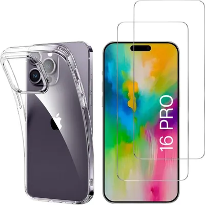 Produktbild von Hülle für iPhone 16 PRO mit 2 Displayschutzfolien aus Hartglas Phonillico®