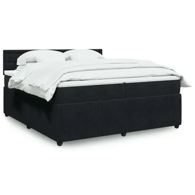 Obrázok produktu pre Maison Exclusive - Posteľný rám boxspring s matracom čierny 200x200 cm zamat