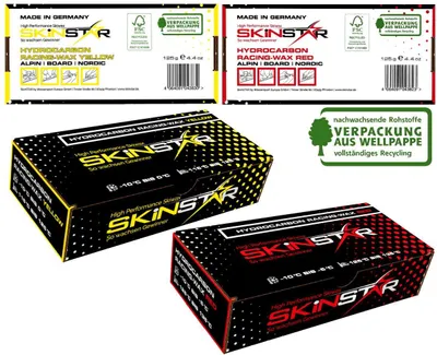 Zdjęcie produktu dla Wosk do nart SkinStar Hydrocarbon Racing Wax Professional Wax Cold Mix Yellow-Red 250g