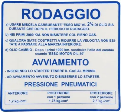 Productafbeelding van Sticker "Inrijverbod" / "Inrijverboden" (blauw), 127x115mm, voor Vespa 50, 90, 125 / PK 50, 80, 125 / Primavera 125